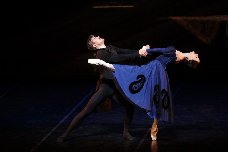 Marianela Nuñez e Roberto Bolle in &quot;Onegin&quot;, coreografia John Cranko. Foto Brescia e Amisano, Teatro alla Scala