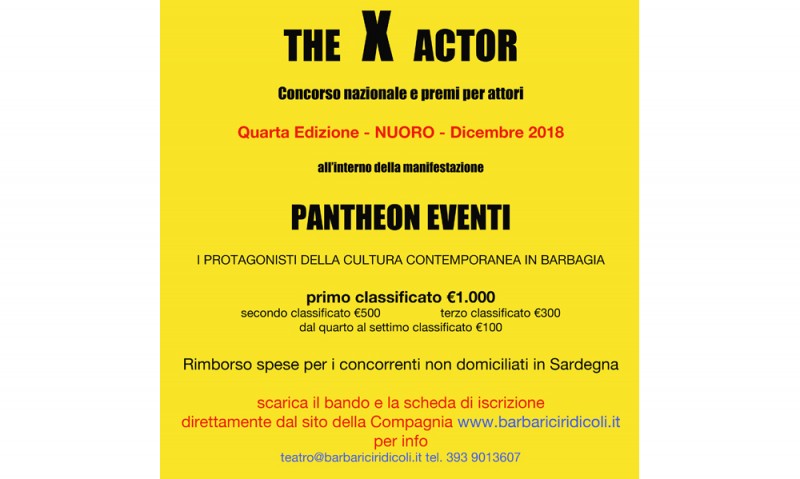 THE X ACTOR - La Compagnia I Barbariciridicoli lancia la IV edizione del Concorso nazionale per attori