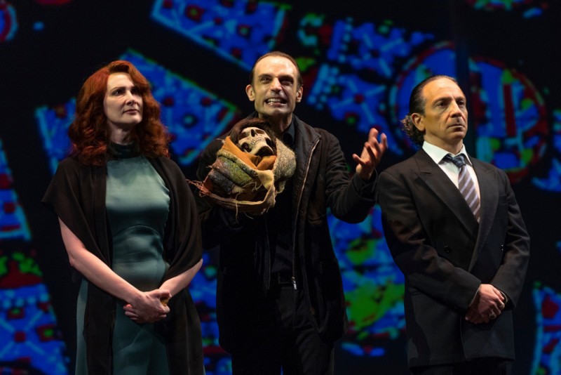 Pia Lanciotti, Fausto Cabra e Massimiliano Speziani in &quot;La Tragedia del Vendicatore&quot;, regia Declan Donnellan. Foto Masiar Pasquali